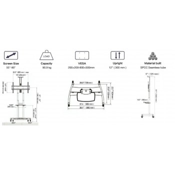 NB AVA1800-70-1P 電視移動車架，(適合電視40至85吋)歡迎查詢,可提供安裝服務,產品查詢請各貴客前往我們的門市查詢或 Whatsapp 查詢！